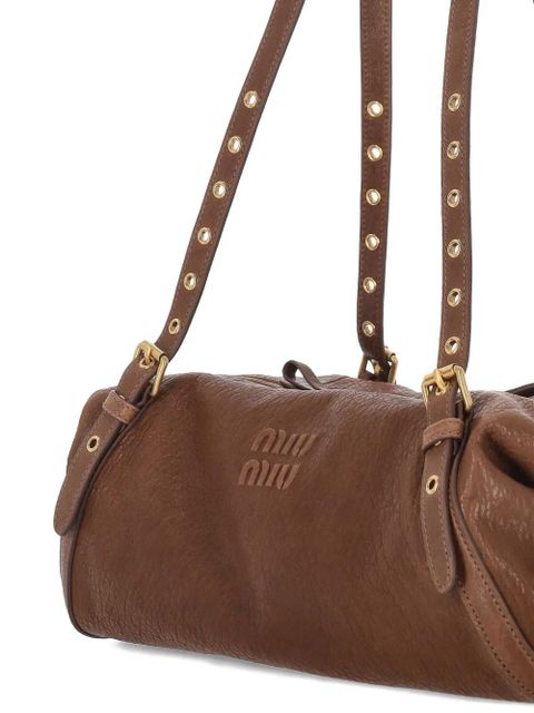 Miu Miu leather eyeleted tote bag - Brown