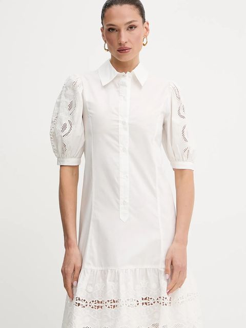 Liu Jo sukienka bawełniana kolor biały mini rozkloszowana WA5256.T4853 - zdjęcie produktu nr 1