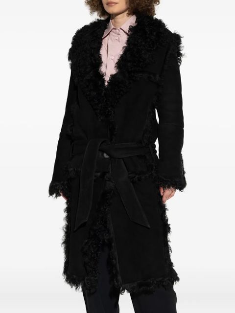 The Attico shearling coat - Black