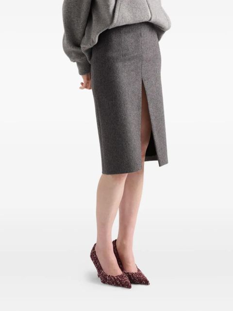 Prada front-slit wool mini skirt - Grey