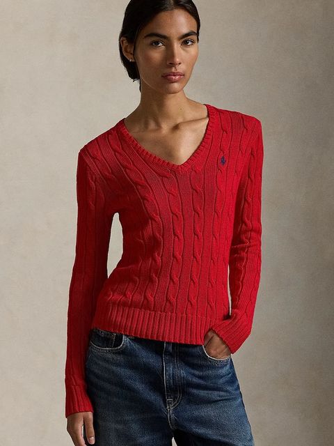 Polo Ralph Lauren sweter damski kolor czerwony lekki 211971870 - zdjęcie produktu nr 1