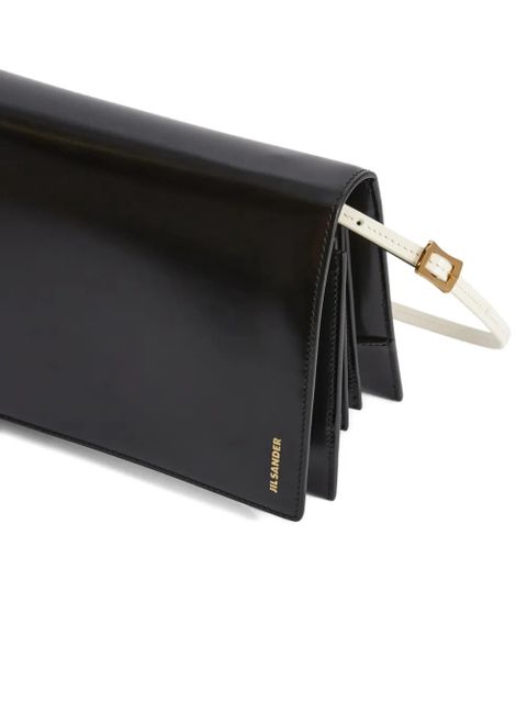 Jil Sander small File leather shoulder bag - Black