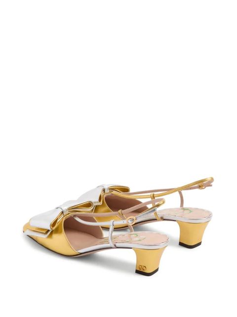 Valentino Garavani 45mm Bowow slingback pumps - Gold