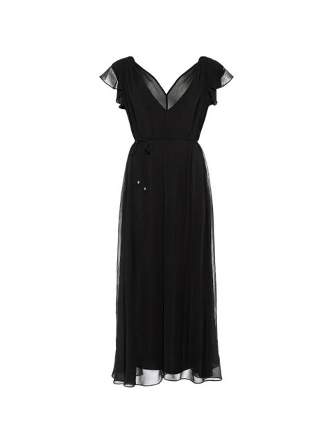 ERES ruffled V-neck dress - Black - zdjęcie produktu nr 1