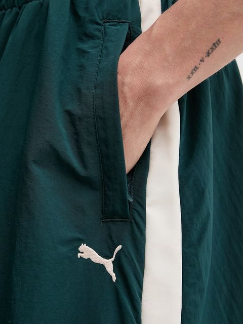 Puma spódnica kolor zielony midi rozkloszowana 633438