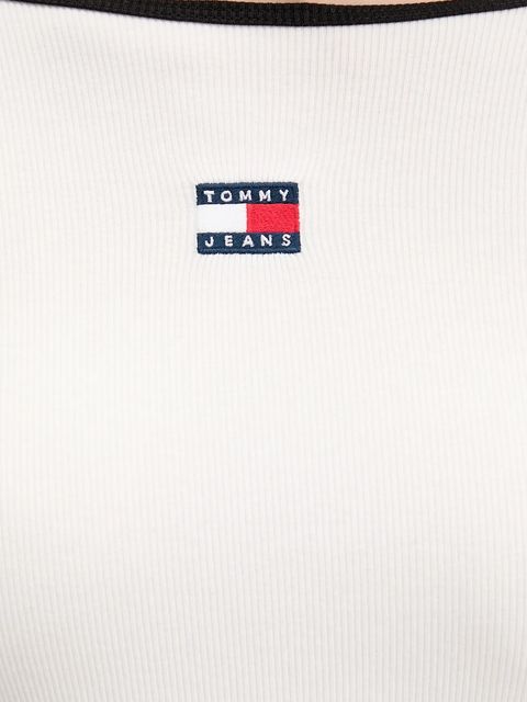 Tommy Jeans longsleeve kolor biały odkryte plecy DW0DW21839
