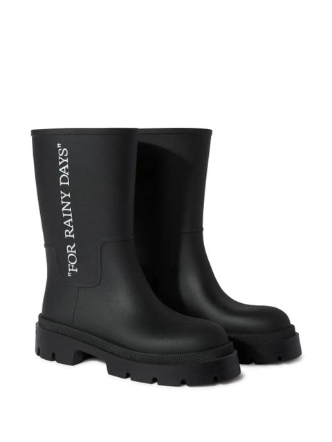 Off-White slogan-print boots - Black