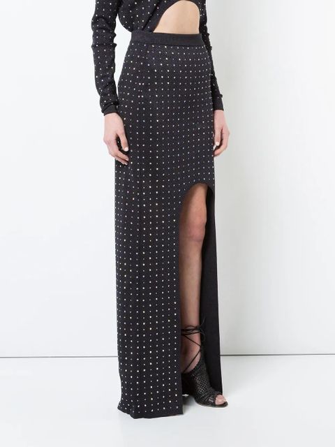 Balmain crystal-embellished maxi skirt - Black