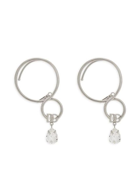 Dolce & Gabbana DG-logo rhinestone-embellished ear cuffs - Silver - zdjęcie produktu nr 1
