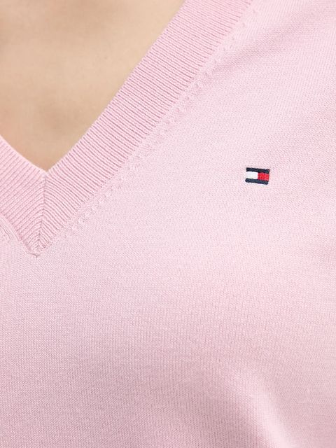 Tommy Hilfiger sweter damski kolor różowy lekki WW0WW40098
