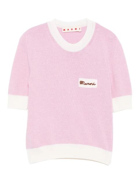 Marni embroidered crew-neck jumper - Pink - zdjęcie produktu nr 1