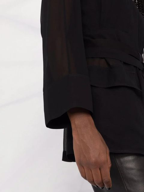 Ferragamo tie-fastening shirt jacket - Black