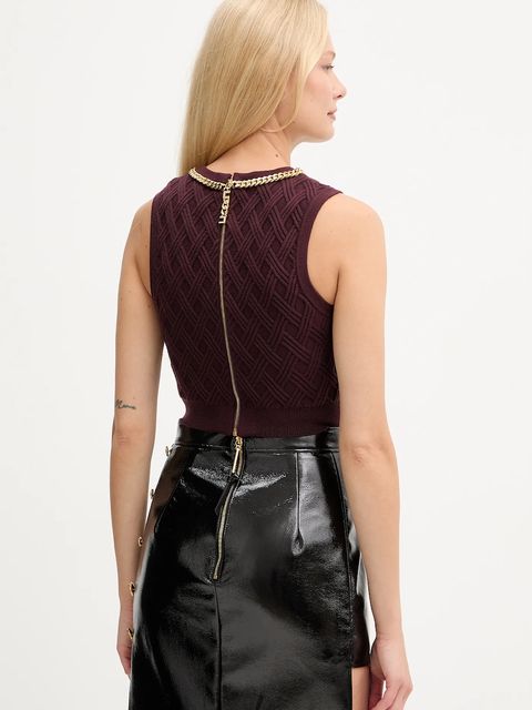 Elisabetta Franchi top kolor bordowy TK60B56E2 - zdjęcie produktu nr 2