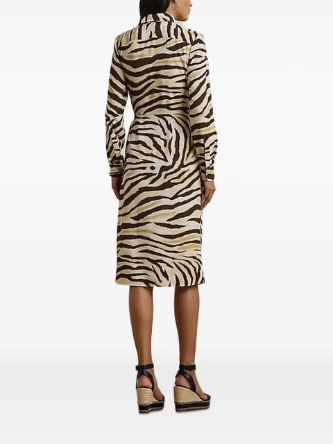 Lauren Ralph Lauren zebra-print midi shirt dress - Neutrals