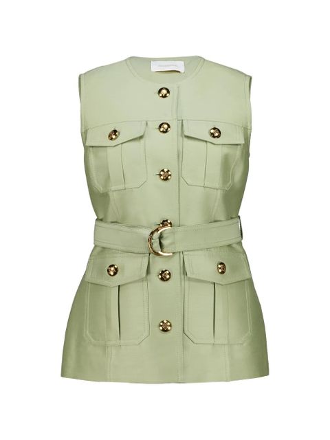 ZIMMERMANN Luna wool silk utility vest - Green - zdjęcie produktu nr 1
