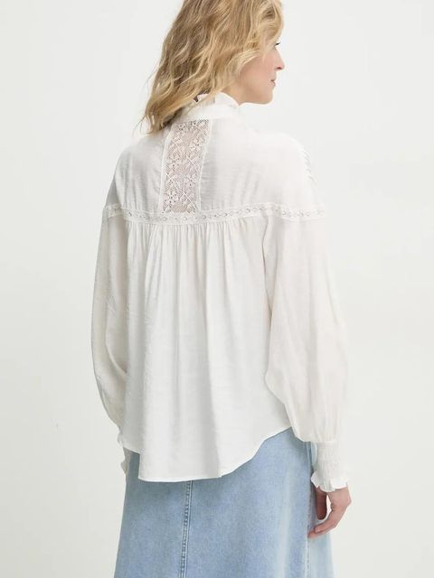 Answear.LAB koszula damska kolor biały regular ze stójką