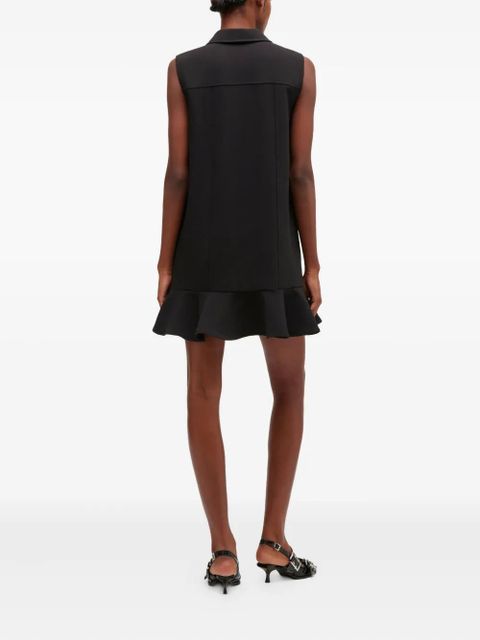 GANNI button ruffled dress - Black