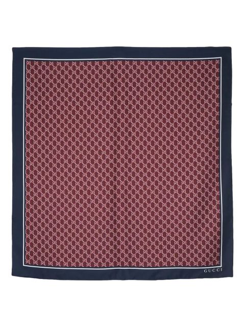 Gucci GG Shadow-print silk scarf - Red