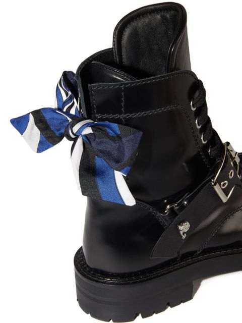 PUCCI marmo-print leather boots - Black