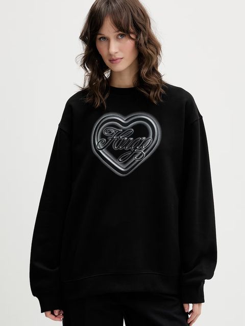 HUGO Blue bluza oversize damska bawełniana Classic Crew_B_3 - zdjęcie produktu nr 2