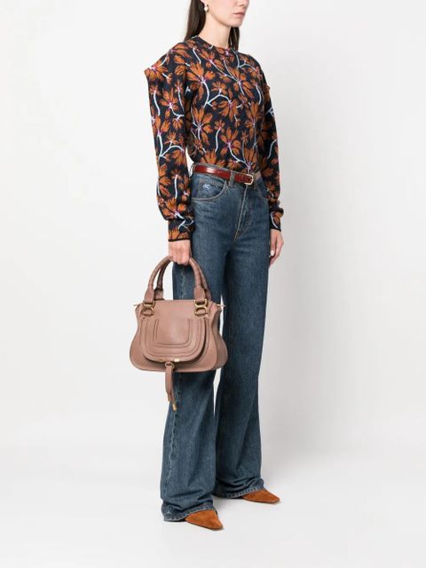 Chloé small Marcie logo-debossed tote bag - Pink