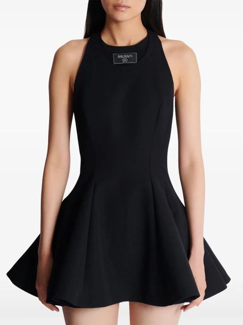 Balmain logo-patch mini dress - Black