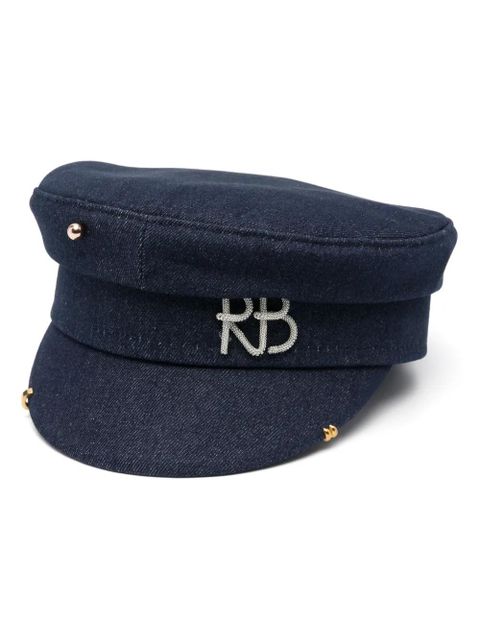 Ruslan Baginskiy piercing-detailed baker boy cap - Blue - zdjęcie produktu nr 1