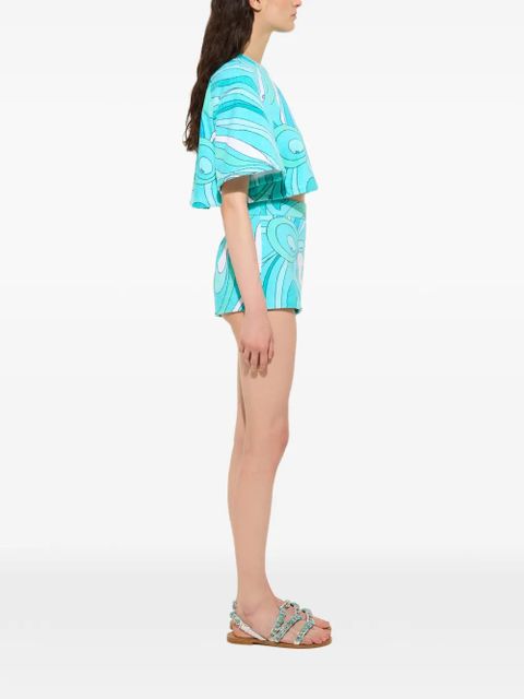 PUCCI Marmo-print cotton shorts - Blue - zdjęcie produktu nr 1