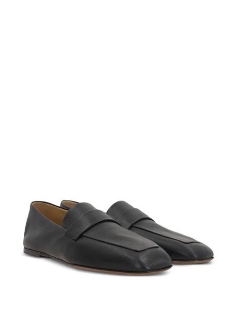 The Row leather penny loafers - Black