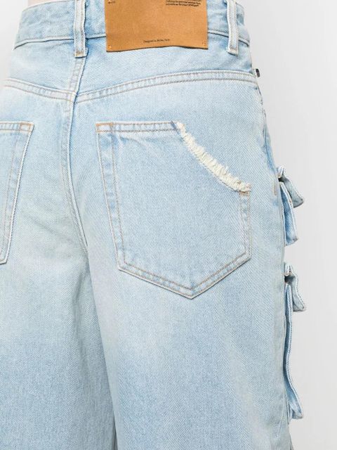 Off-White bleach multipocket cargo jeans - Blue