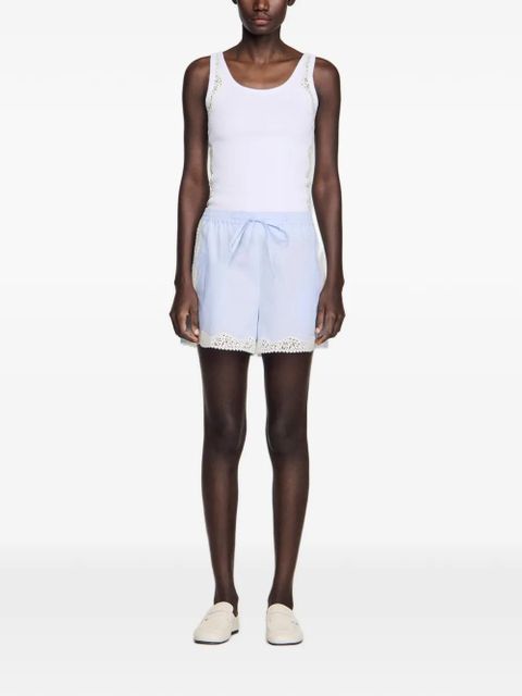 SANDRO lace detail shorts - Blue