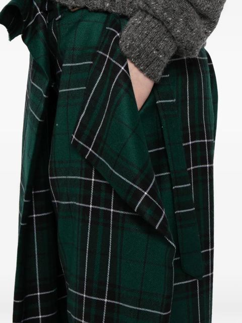 JW Anderson fold-over tartan trousers - Green