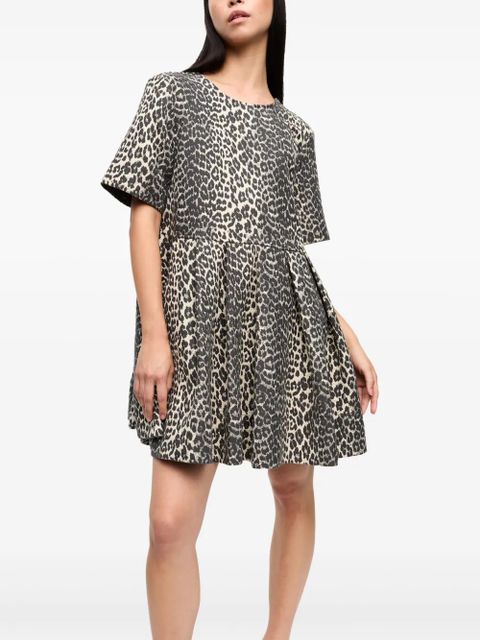 GANNI leopard-print minidress - Neutrals
