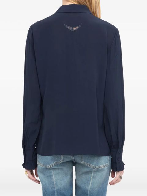 Zadig&Voltaire Thely ruffled-cuffs long-sleeves shirt - Blue
