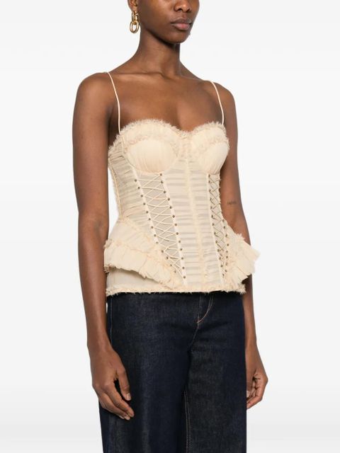 ZIMMERMANN Rebellion frayed top - Neutrals