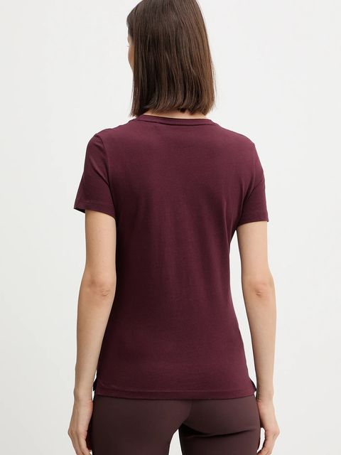 Guess t-shirt bawełniany damski kolor bordowy W1YI1B I3Z14