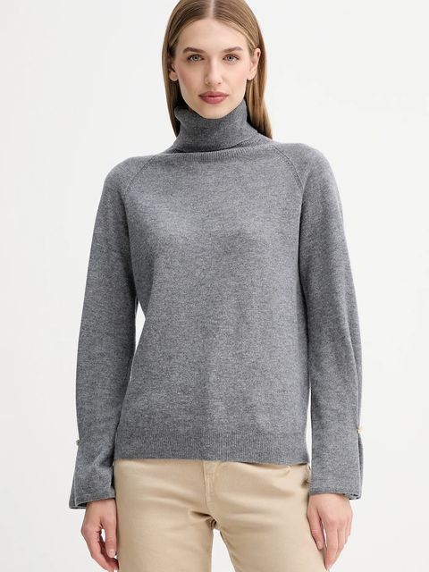 Fracomina sweter wełniany damski kolor szary lekki z golfem FR25WT7013K47301 - zdjęcie produktu nr 1