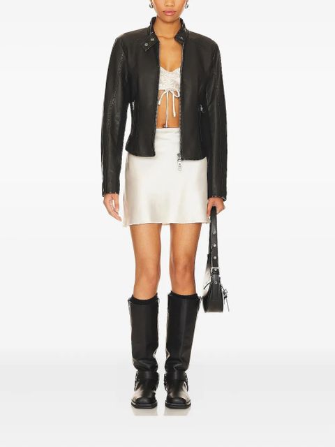 Free People zip-fastening biker jacket - Black