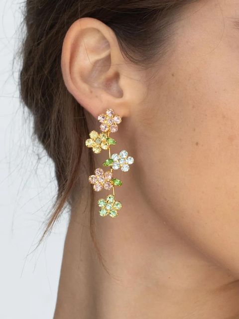 Jennifer Behr 18kt gold plated Verity crystal drop earrings