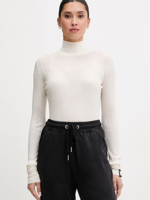 Colmar sweter wełniany damski kolor beżowy lekki z półgolfem 7907.2ZP - zdjęcie produktu nr 1