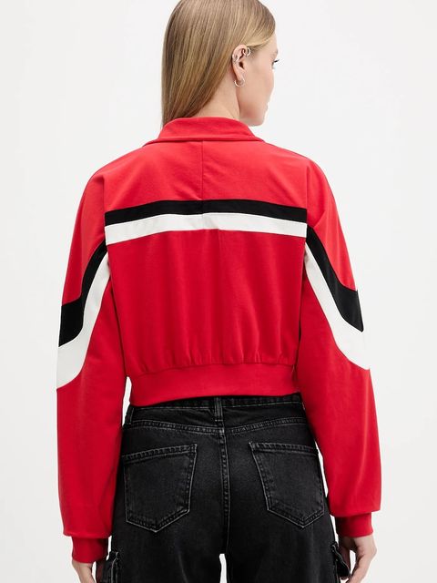 adidas Originals bluza Tracktop damska kolor czerwony wzorzysta JY2387