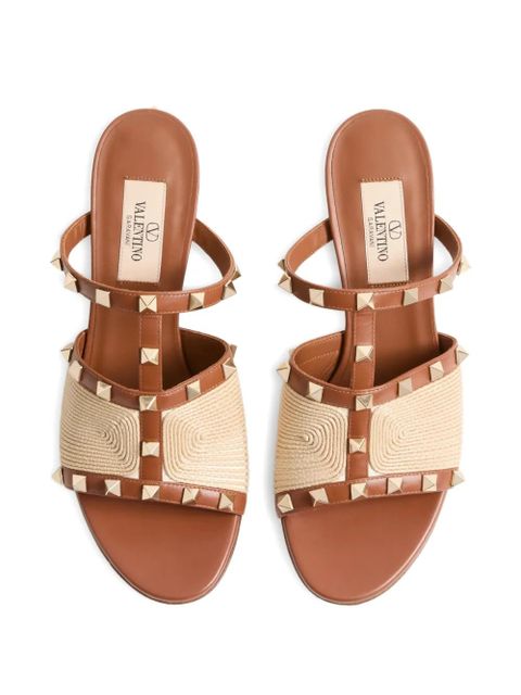 Valentino Garavani rockstud-embellished sandals - Brown