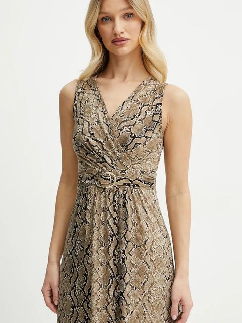 Morgan sukienka RCOBRA kolor zielony maxi prosta RCOBRA