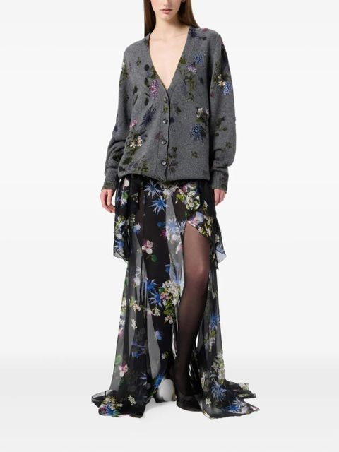 Blumarine floral-beaded cardigan - Grey - zdjęcie produktu nr 2