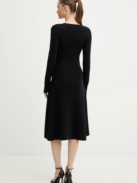 Karl Lagerfeld sukienka KARL DAILY kolor czarny midi rozkloszowana B1W13003 - zdjęcie produktu nr 2