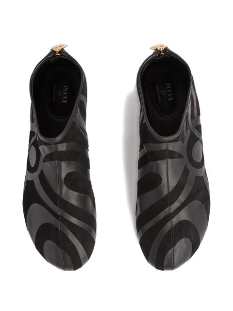 PUCCI print zip flat shoes - Black