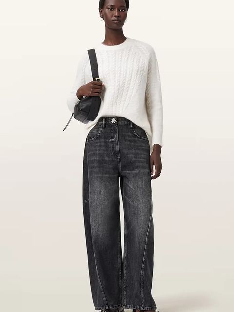 AllSaints sweter z dodatkiem moheru KIT damski kolor biały lekki W014KD