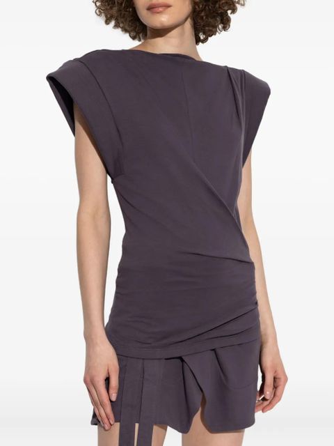 ISABEL MARANT draped-shoulder cotton t-shirt - Purple