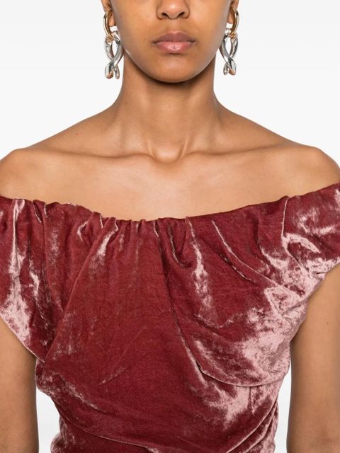 Vivienne Westwood off-shoulder velvet midi dress - Red
