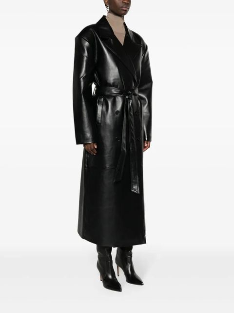 The Frankie Shop Tina double-breasted trench coat - Black
